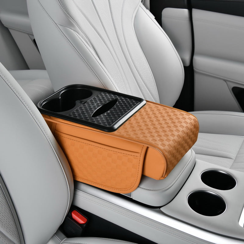 Car armrest organiser with cup holder