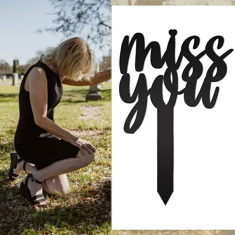 Metal Cross Stake Insert Plaque for Cemetery Memorials