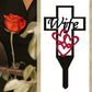Metal Cross Stake Insert Plaque for Cemetery Memorials