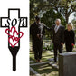 Metal Cross Stake Insert Plaque for Cemetery Memorials