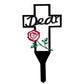 Metal Cross Stake Insert Plaque for Cemetery Memorials
