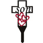 Metal Cross Stake Insert Plaque for Cemetery Memorials