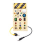 🔆 LED Light Wooden Busy Board – Switch & Button Sensory Toy, Montessori Early Learning, Best Gift for 1-3 Year Old Boys & Girls 🧒
