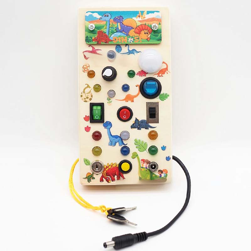 🔆 LED Light Wooden Busy Board – Switch & Button Sensory Toy, Montessori Early Learning, Best Gift for 1-3 Year Old Boys & Girls 🧒