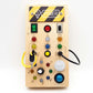 🔆 LED Light Wooden Busy Board – Switch & Button Sensory Toy, Montessori Early Learning, Best Gift for 1-3 Year Old Boys & Girls 🧒