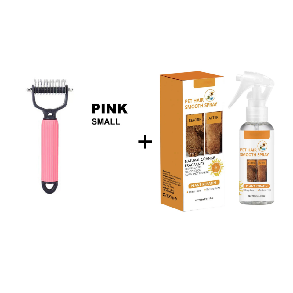 Double sided pet grooming brush