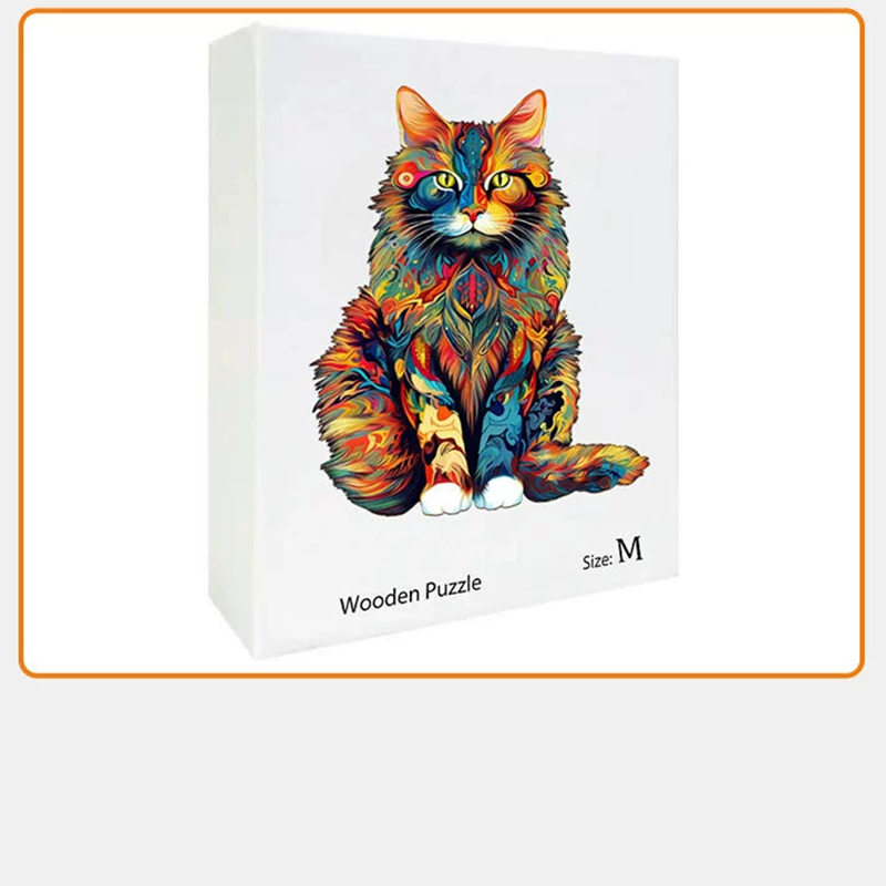 Colorful Cat Wooden Jigsaw Puzzle