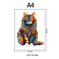 Colorful Cat Wooden Jigsaw Puzzle