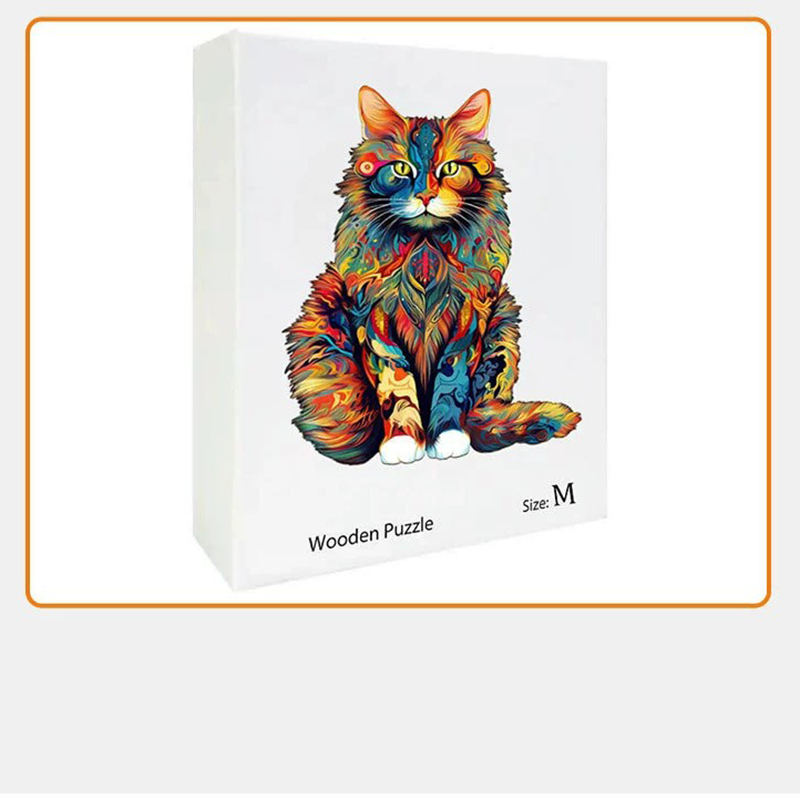 Colorful Cat Wooden Jigsaw Puzzle