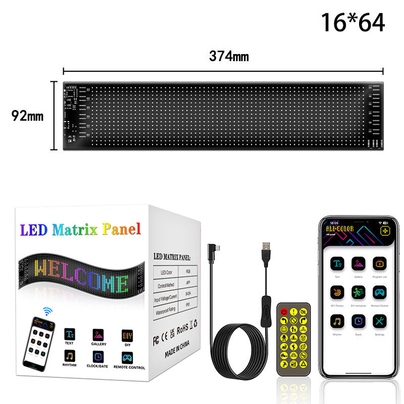 Multi-Use Flexible LED Sign Programmable Scrolling Text & Animation Display with APP-Control