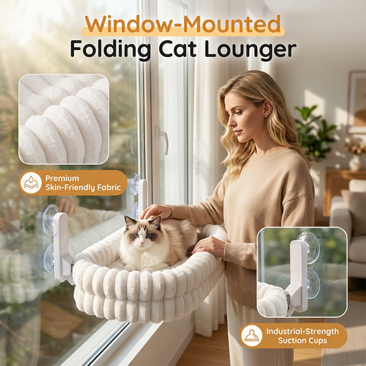 Foldable Cat Window Hammock with Suction Cups