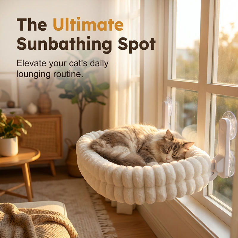 Foldable Cat Window Hammock with Suction Cups