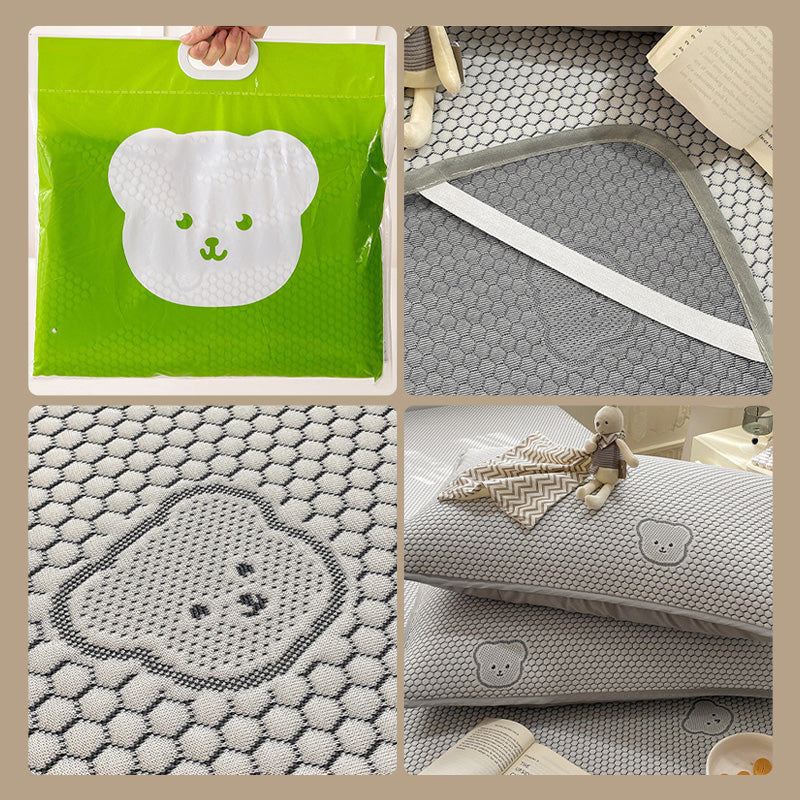 Cool Breathable Cute Bear Jacquard 3-Piece Bedding Set