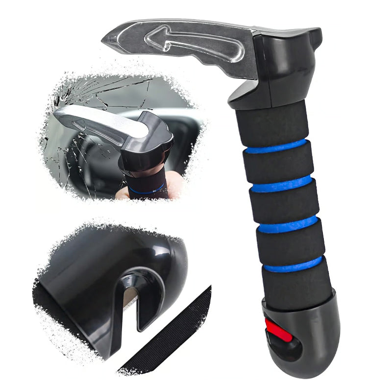 Portable Door Assist Handle Multi-Function Seat Belt Cutter Safety Hammer