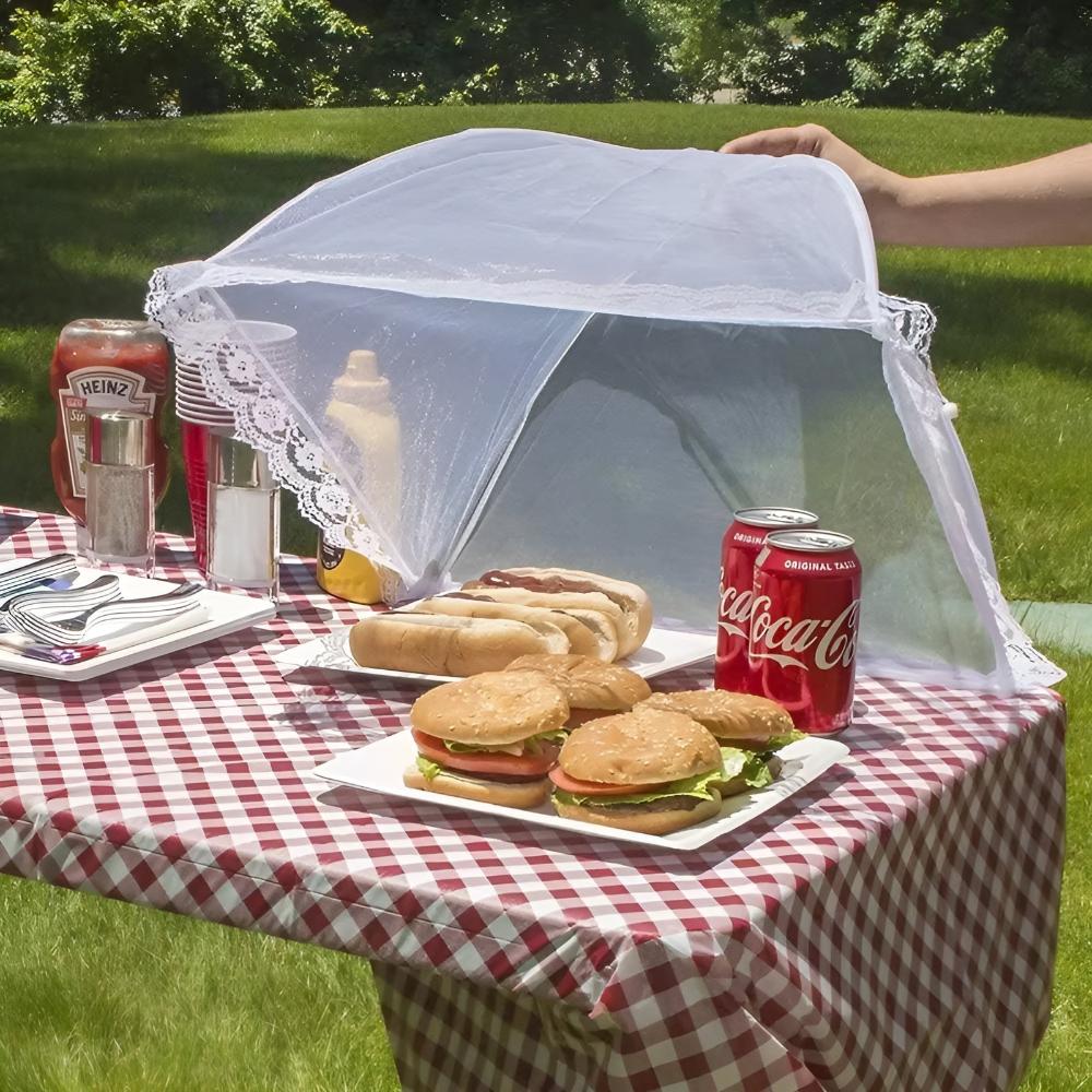 🛡️ BUY 2 GET 1 FREE! ⏰ Mesh Pop-Up Food Protector – Folds flat, zippered mesh & protects from flies, bugs or dust – perfect for picnics, BBQs or patio dining 🍉