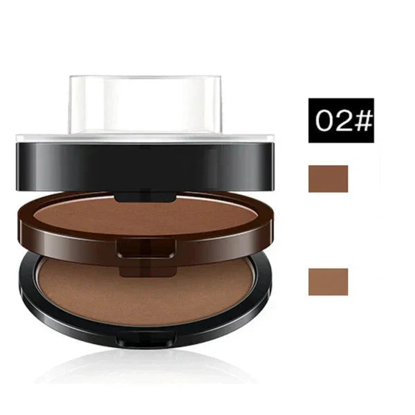 Instant adjustable eyebrow stamp with two-color brow powder