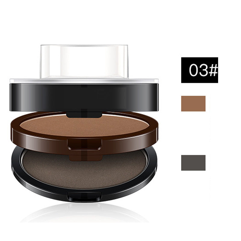 Instant adjustable eyebrow stamp with two-color brow powder