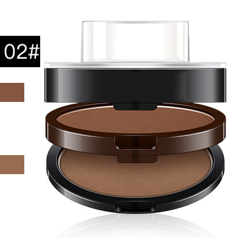 Instant adjustable eyebrow stamp with two-color brow powder