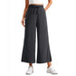 Women's Casual Wide-Leg Crop Pants with Pockets