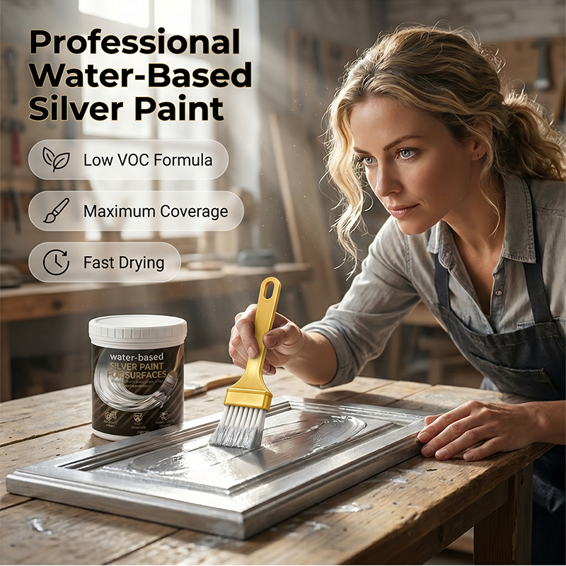 🥳2026 HOT SALE🥳💞50K+ SOLD!🖼️🌟 50% OFF! Quick‑Drying Silver Paint – Rich metallic luster, no brush strokes. Zero odor, toxin‑free. Pay on delivery. 💎✨