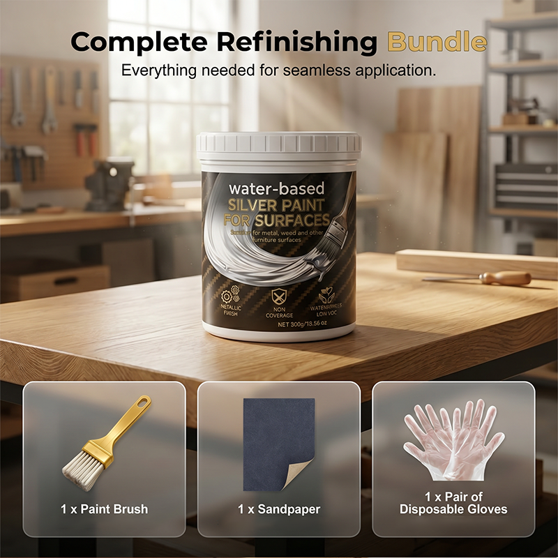 🥳2026 HOT SALE🥳💞50K+ SOLD!🖼️🌟 50% OFF! Quick‑Drying Silver Paint – Rich metallic luster, no brush strokes. Zero odor, toxin‑free. Pay on delivery. 💎✨