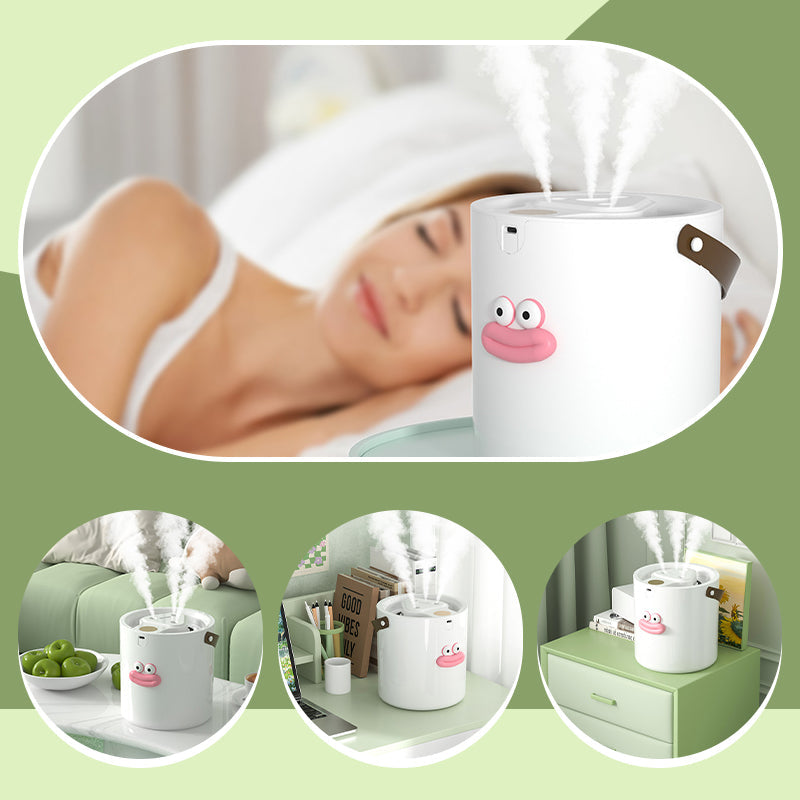 💨🏠2L Quiet USB Humidifier – Portable Desktop Mist Maker, 280ml/h Fine Spray, 35dB Silent, Cute Sausage Mouth Design for Bedroom, Office & Nursery