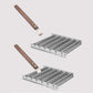 🔥Hot Sale Stainless Steel BBQ Hot Dog Rack with Wooden Handle