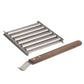 🔥Hot Sale Stainless Steel BBQ Hot Dog Rack with Wooden Handle
