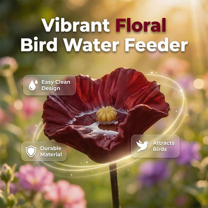 Vibrant Floral Bird Water Feeder