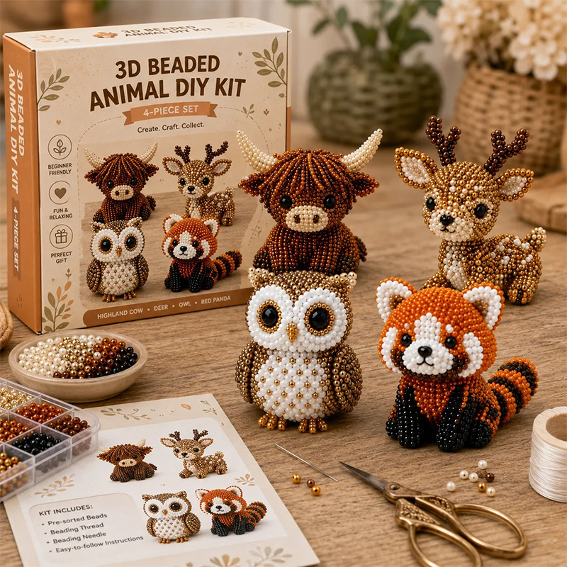 ⏰️Last Day For Free Shipping⌛️3D Beaded Animal DIY Craft Kit