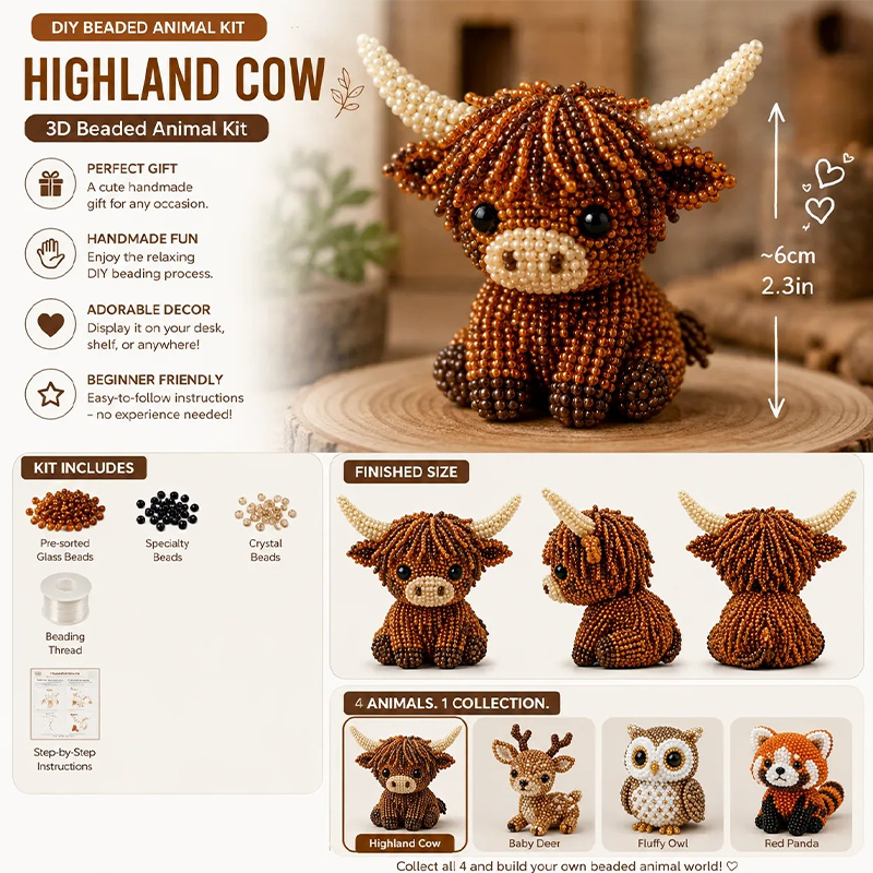 ⏰️Last Day For Free Shipping⌛️3D Beaded Animal DIY Craft Kit