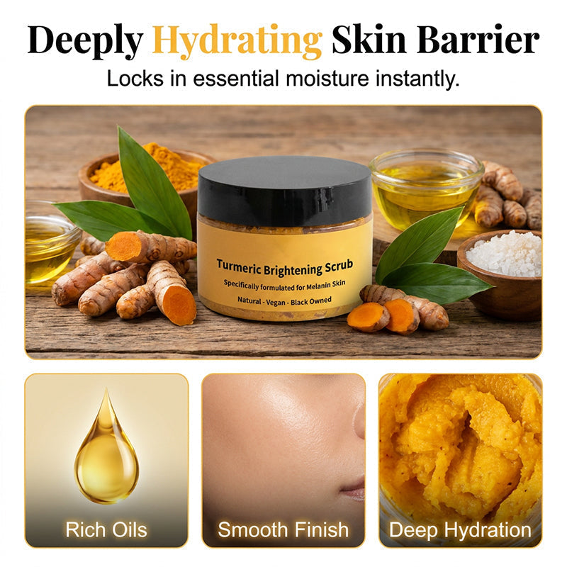 🛁50% OFF🧴 Turmeric Brightening Body Scrub | Natural Sea Salt Exfoliation · Nourishing Jojoba Oil · Fades Dullness · For Face and Body