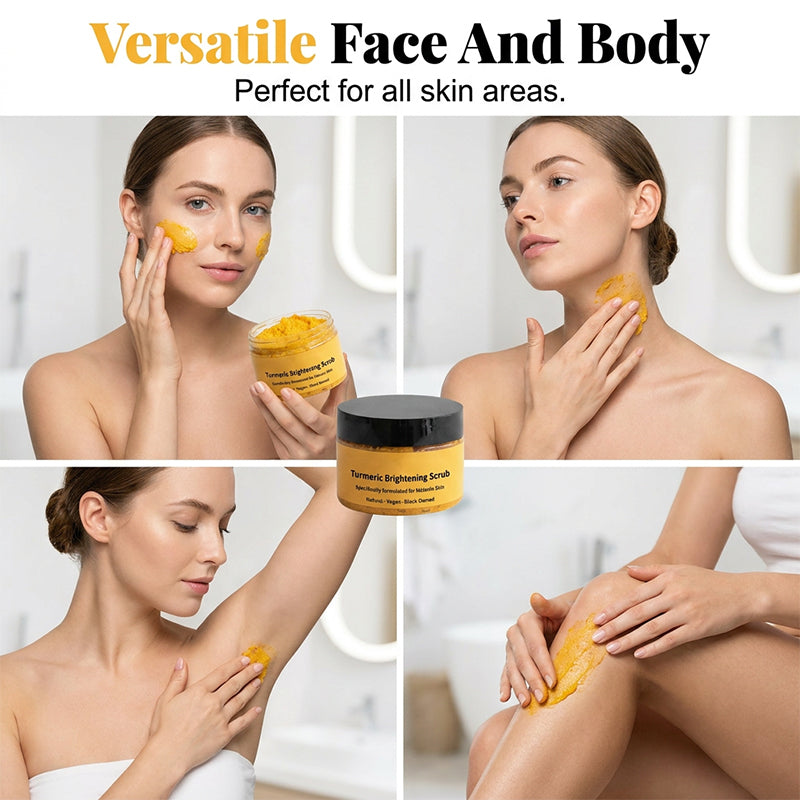🛁50% OFF🧴 Turmeric Brightening Body Scrub | Natural Sea Salt Exfoliation · Nourishing Jojoba Oil · Fades Dullness · For Face and Body