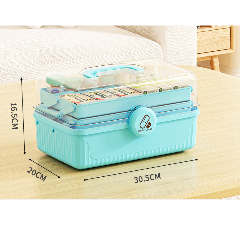 Multi-Tier First Aid Kit Organizer with Clear Lid