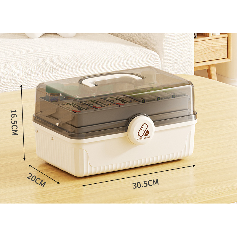 Multi-Tier First Aid Kit Organizer with Clear Lid