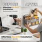 Punch-Free Kitchen Spice Rack Wall Mount Condiment Organizer