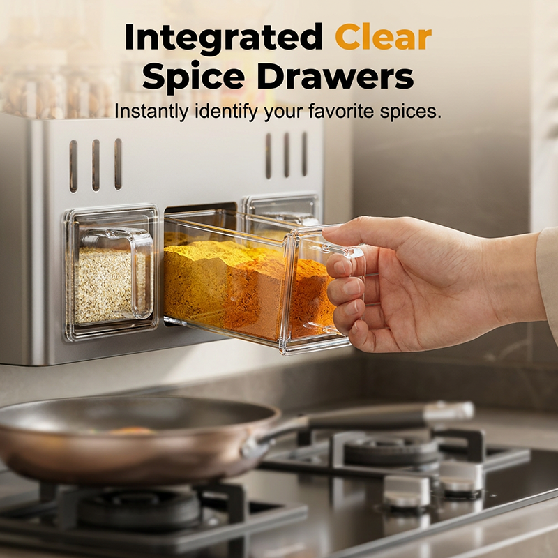 Punch-Free Kitchen Spice Rack Wall Mount Condiment Organizer