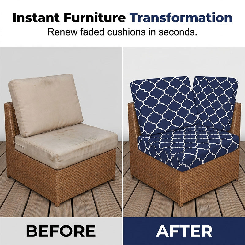Patio Sofa Cushion Cover – Stretch, Water-Resistant ✨