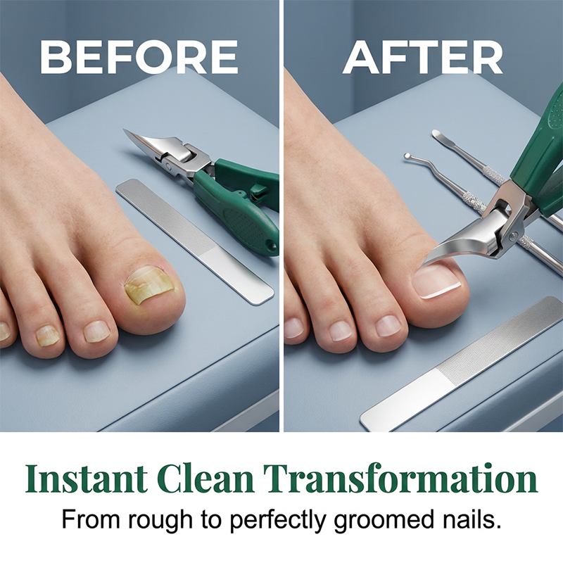 ✂️ Precision Nail Care 3-Piece Set | Curved Blade Prevents Splitting - Double-Sided File Smooths Rough Edges | 🏃‍ At-Home Care - Perfect for Travel