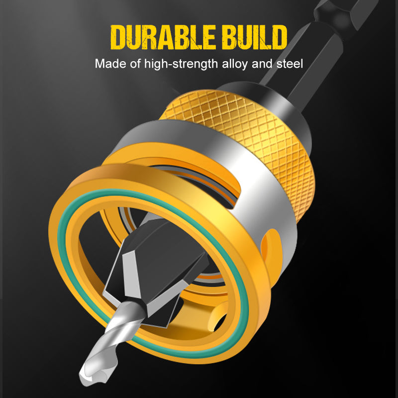 🏠 DIY & Professional Woodworking Countersink Set — 4 Sizes with Depth Control Collar