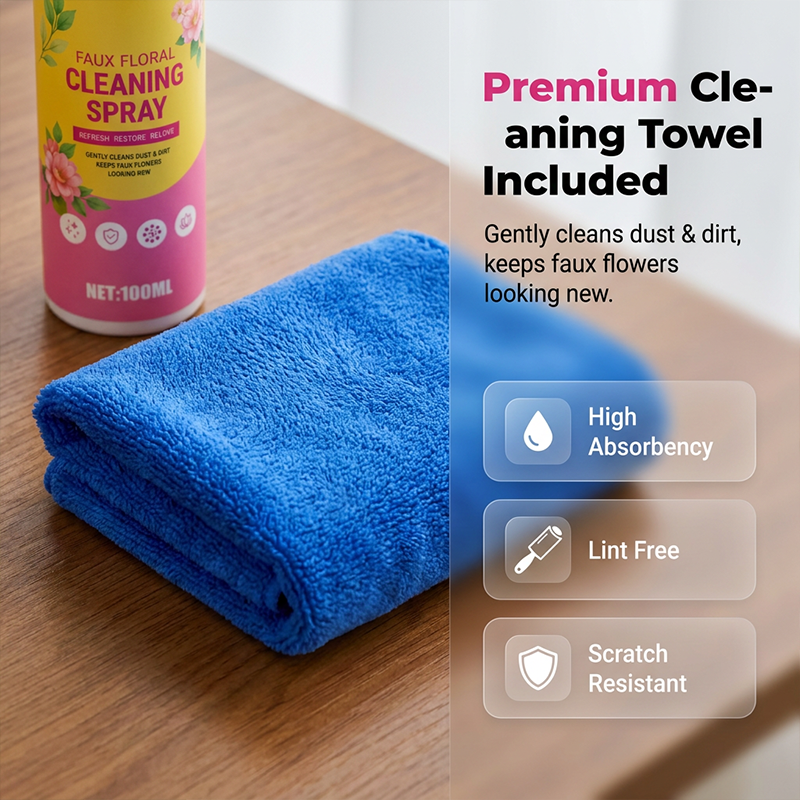 Artificial Flower Cleaning Spray with Towel