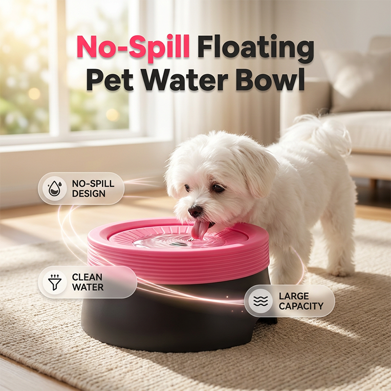 No-Spill Floating Pet Water Bowl