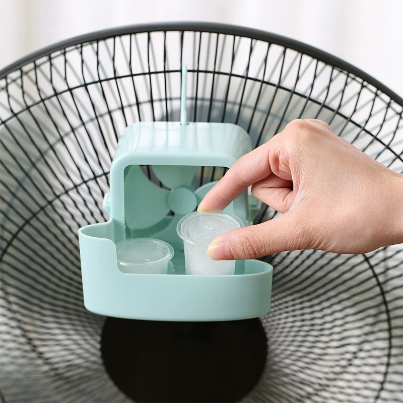 Portable Hanging Fan Cooling Attachment with Ice Cups
