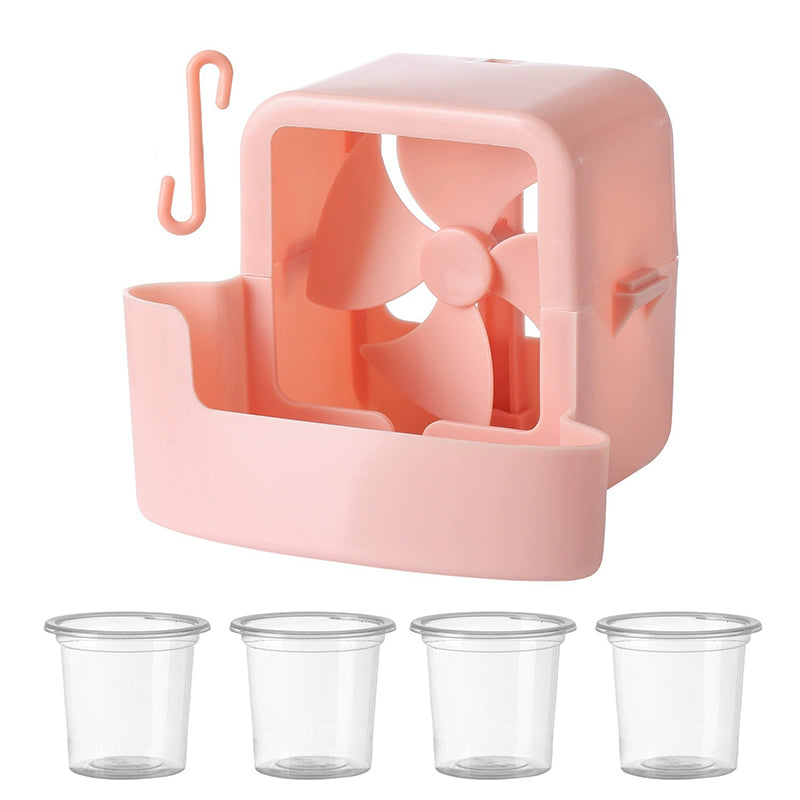 Portable Hanging Fan Cooling Attachment with Ice Cups