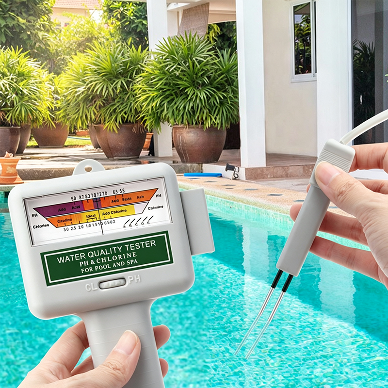 💧pH & Chlorine Tester – Dual Probes, Retractable Cord, portable, for Pools and Spas