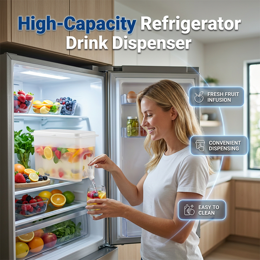 Large Capacity Fridge Cold Water Kettle Slim Heat Resistant Beverage Dispenser