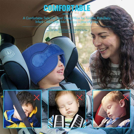 😴Kids Car Sleeping Head Support Band – Adjustable Toddler Sleep Headrest Pillow, Anti-Droop Child Head Stabilizer for Car Seats, Prevent Neck Soreness During Road Trips