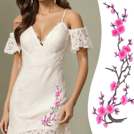 Elegant Plum Blossom Iron-On Patch