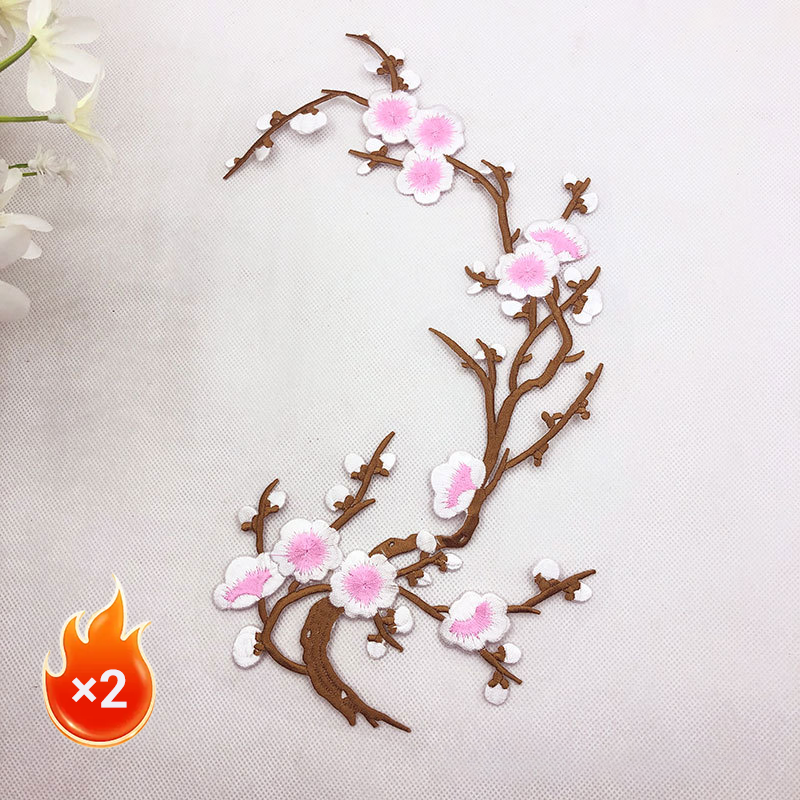 Elegant Plum Blossom Iron-On Patch