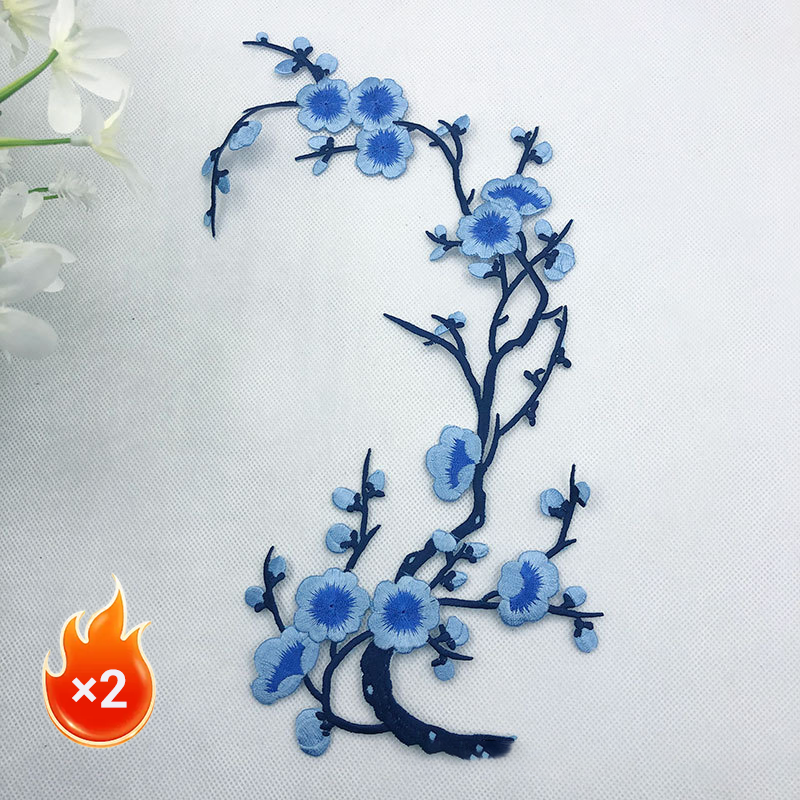 Elegant Plum Blossom Iron-On Patch
